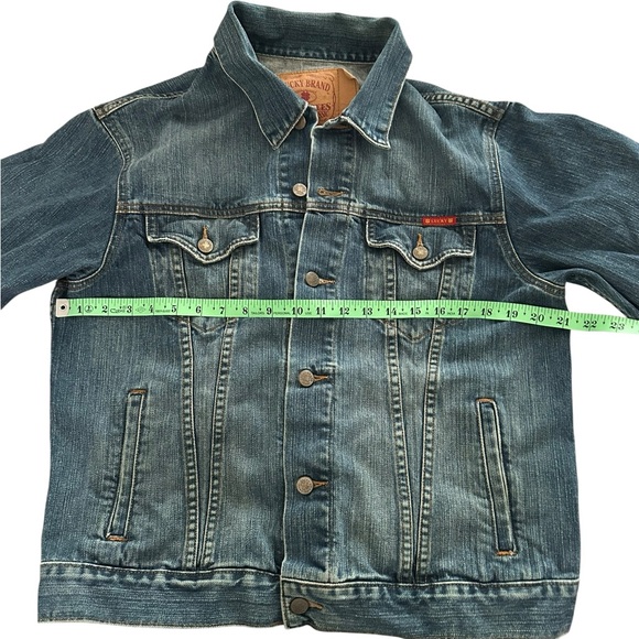 * LUCKY BRAND MENS DUNGAREES DENIM JACKET. BLUE. SIZE Large EUC - Picture 10 of 15
